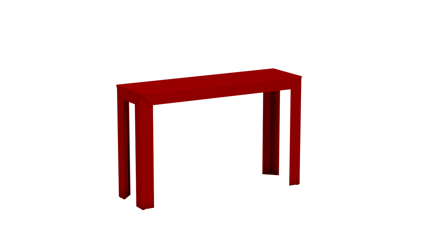 Console rectangulaire en aluminium 120cm Zef - MATIERE GRISE - La Maison MilanaiseVermillon 012Droits