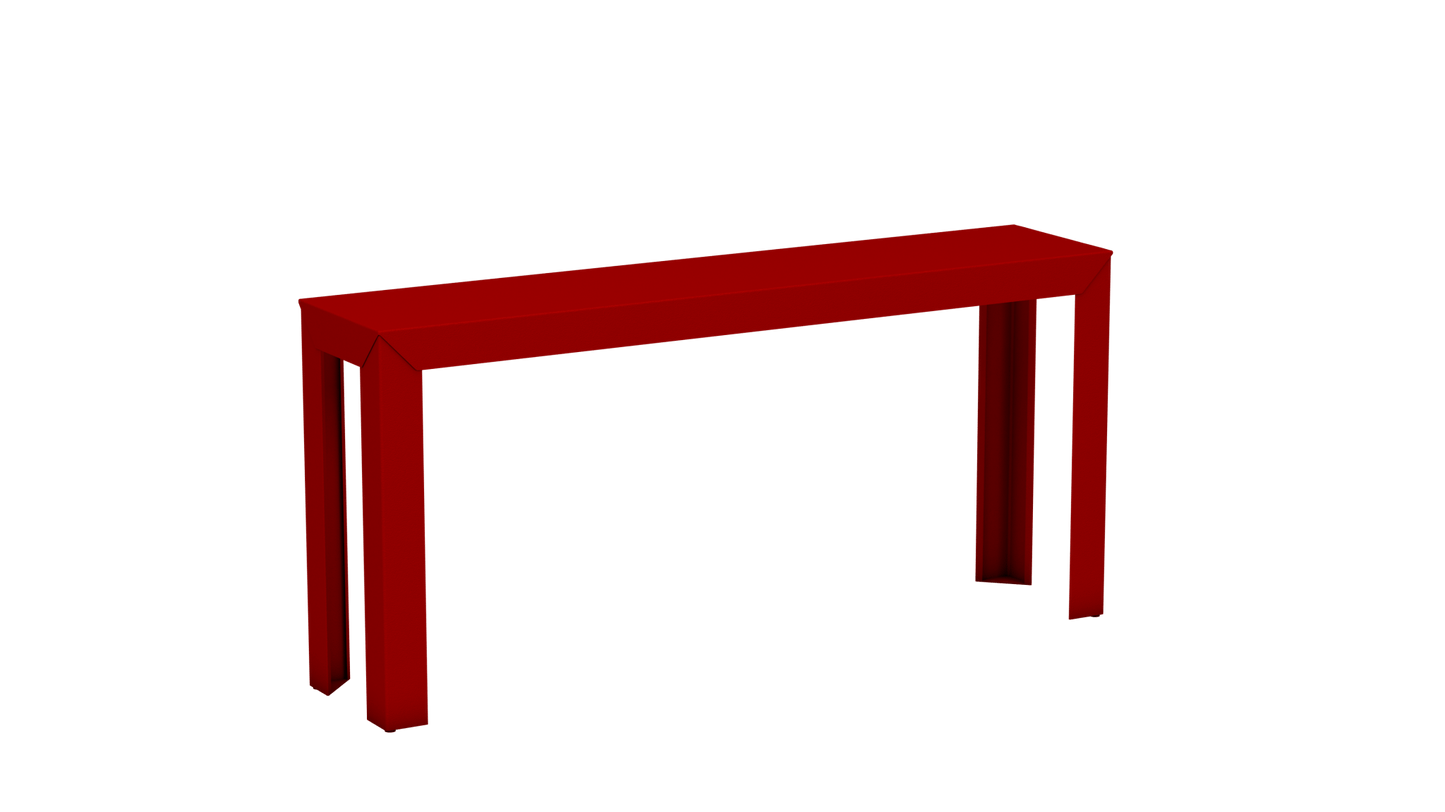 Console rectangulaire en aluminium 160cm Zef - MATIERE GRISE - La Maison MilanaiseVermillon 012Droits