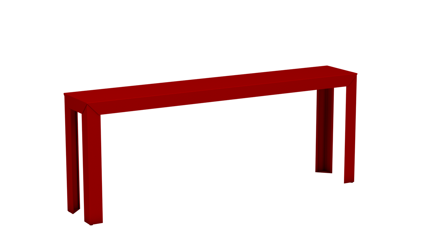Console rectangulaire en aluminium 195cm Zef - MATIERE GRISE - La Maison MilanaiseVermillon 012Droits