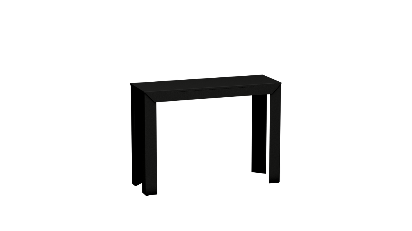 Console rectangulaire en métal avec tiroir 103cm Zef - MATIERE GRISE - La Maison MilanaiseNoir mat 031Droits