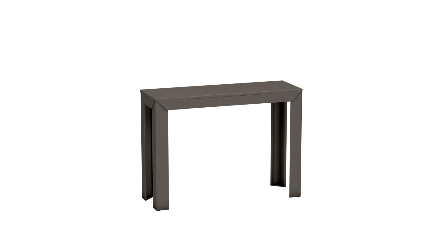 Console rectangulaire en métal avec tiroir 103cm Zef - MATIERE GRISE - La Maison MilanaiseTaupe 192Droits