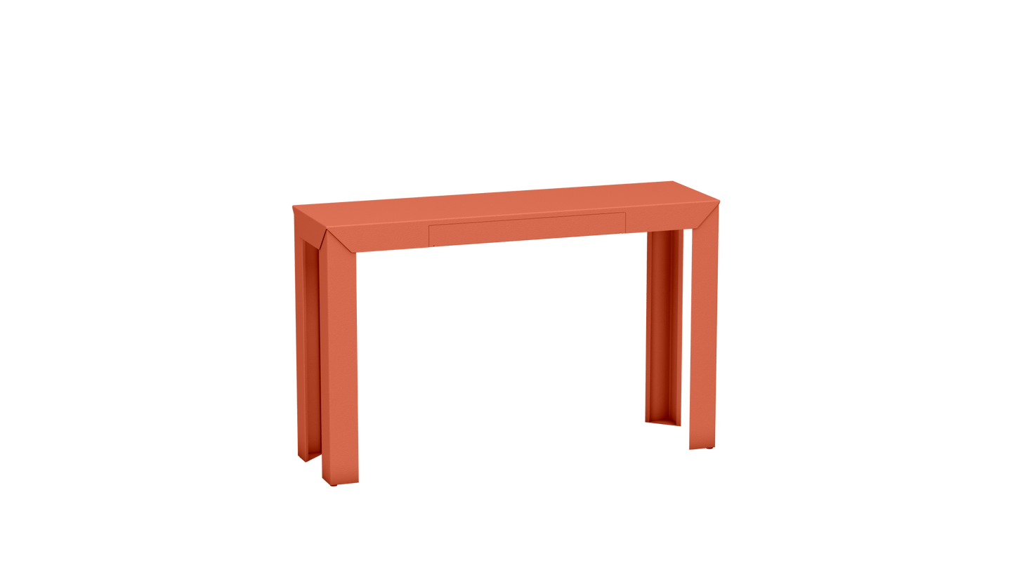 Console rectangulaire en métal avec tiroir 120cm Zef - MATIERE GRISE - La Maison MilanaiseOrange givré 144Droits