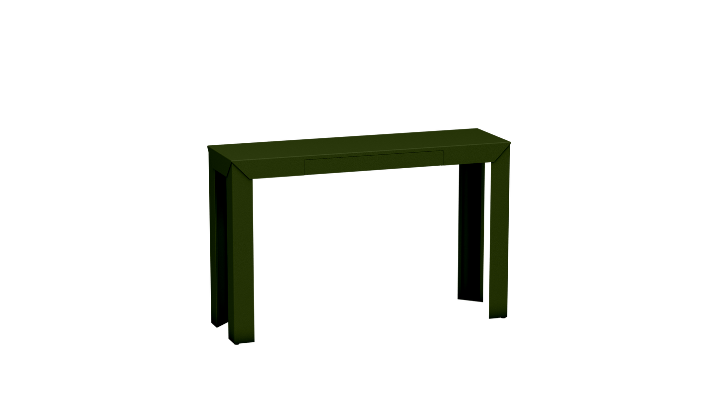 Console rectangulaire en métal avec tiroir 120cm Zef - MATIERE GRISE - La Maison MilanaiseKaki 122Droits