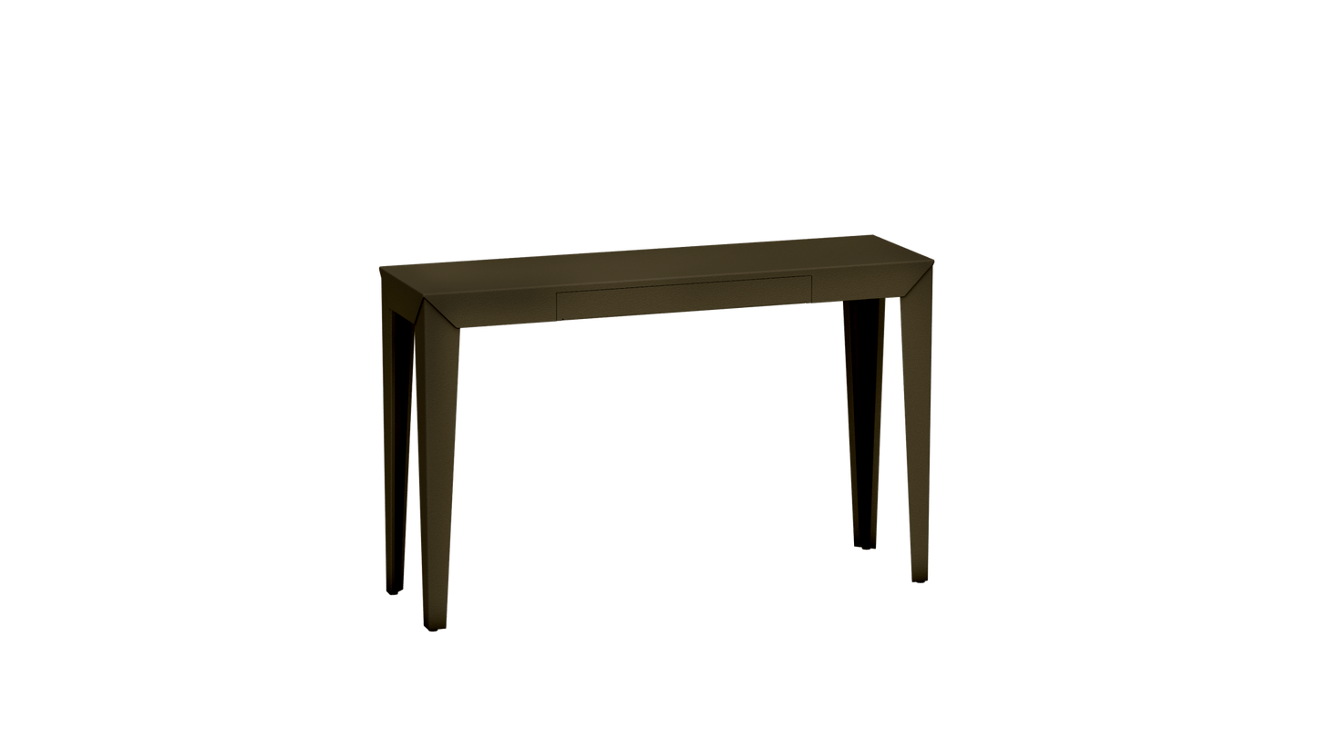 Console rectangulaire en métal avec tiroir 120cm Zef - MATIERE GRISE - La Maison MilanaiseBrut Vernis fumé 241Droits