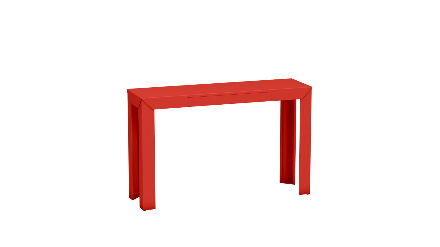 Console rectangulaire en métal avec tiroir 120cm Zef - MATIERE GRISE - La Maison MilanaisePêche 143Droits