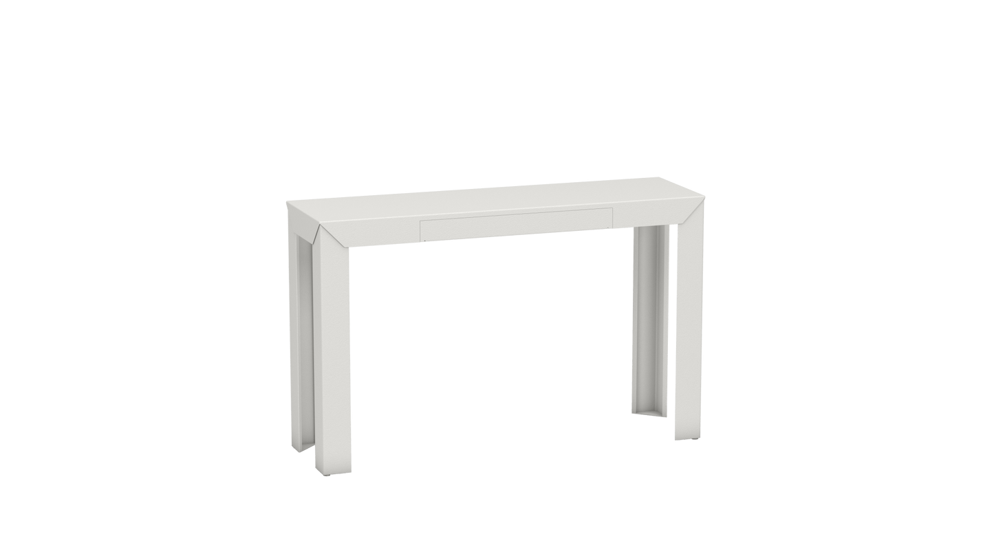 Console rectangulaire en métal avec tiroir 120cm Zef - MATIERE GRISE - La Maison MilanaiseBlanc 001Droits