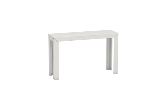 Console rectangulaire en métal avec tiroir 120cm Zef - MATIERE GRISE - La Maison MilanaiseBlanc 001Droits
