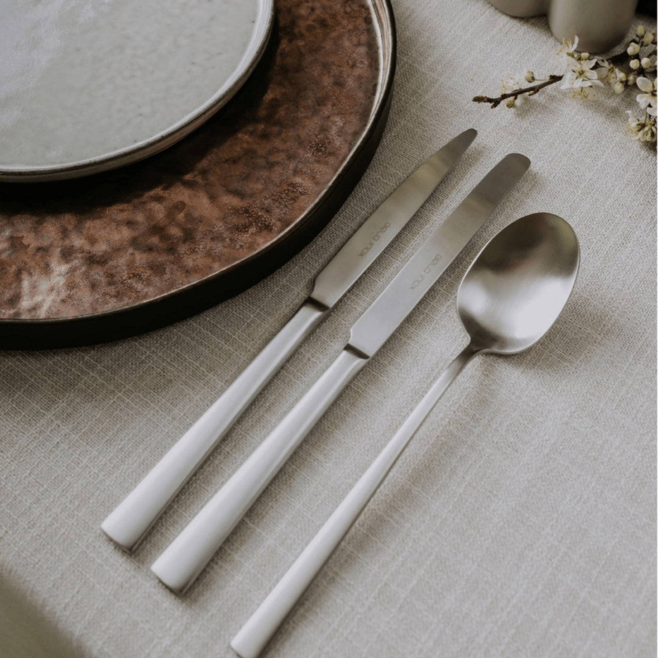 Couverts TOUCH en acier inox 18/10 – Design contemporain par BELO INOX - La Maison MilanaiseBELOINOXTOUCHBRILLANT2424 pièceInox Brillant
