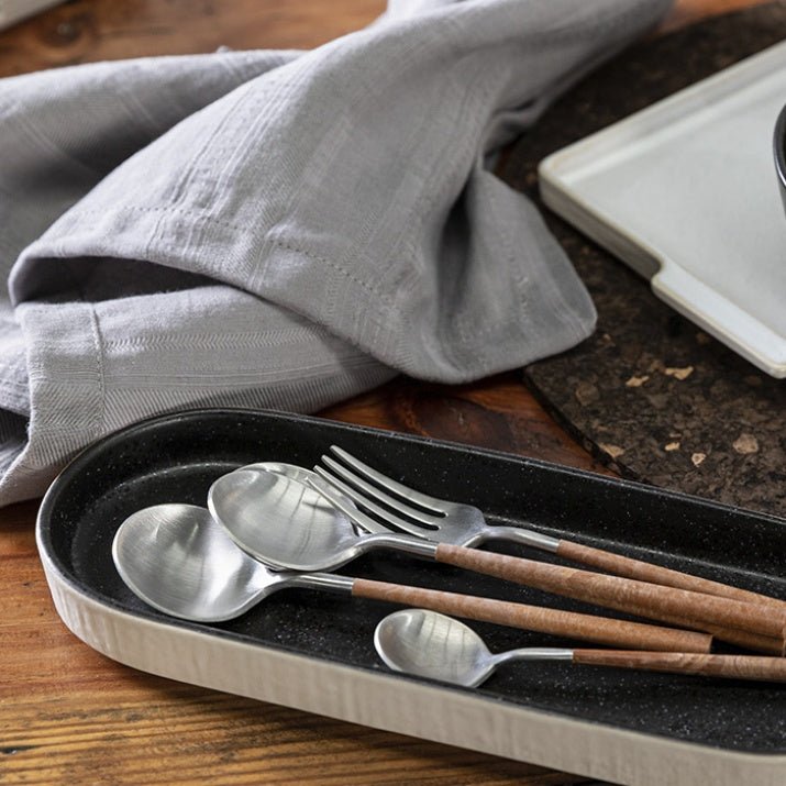 Ensemble couverts 24 pièces en inox Mito, Bois foncé - COSTA NOVA - La Maison MilanaiseC20456MITO