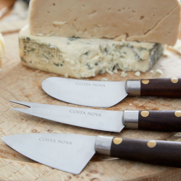 Ensemble de 3 couteaux à fromage en inox et bois - COSTA NOVA - La Maison MilanaiseC20663FROMAGE
