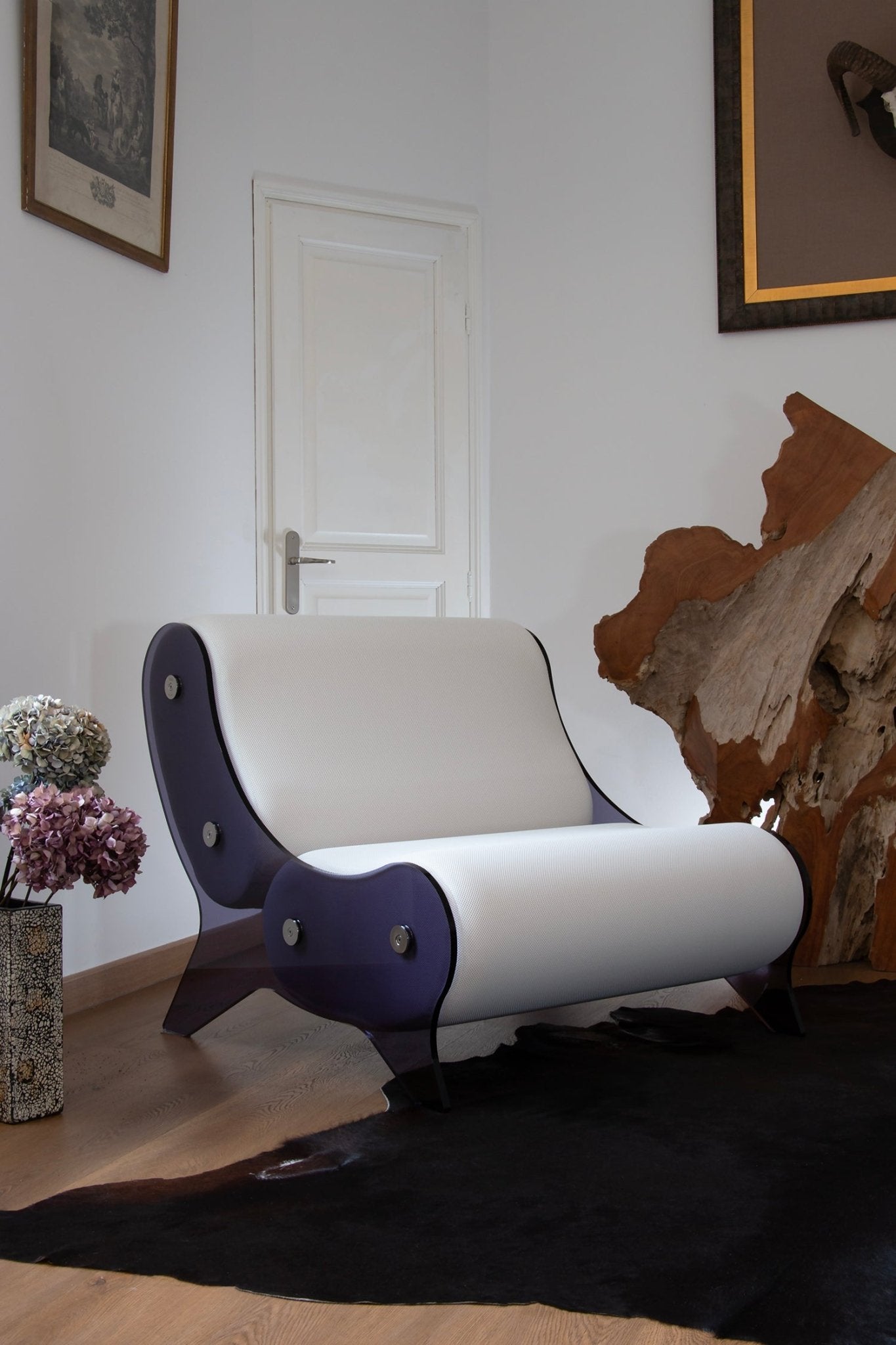 Fauteuil en altuglas fumé et mousse alvéolaire - KUUMO DESIGN - La Maison MilanaiseMW06 - SP - 3Gris Bleu