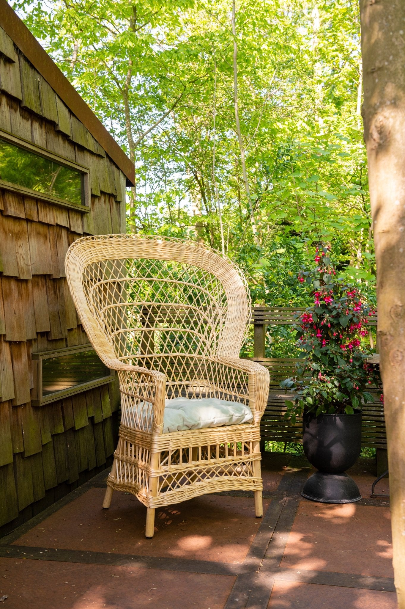 Fauteuil en osier EVENTAIL – KOK MAISON - La Maison MilanaiseEVENTAIL - 4naturelAvec coussin