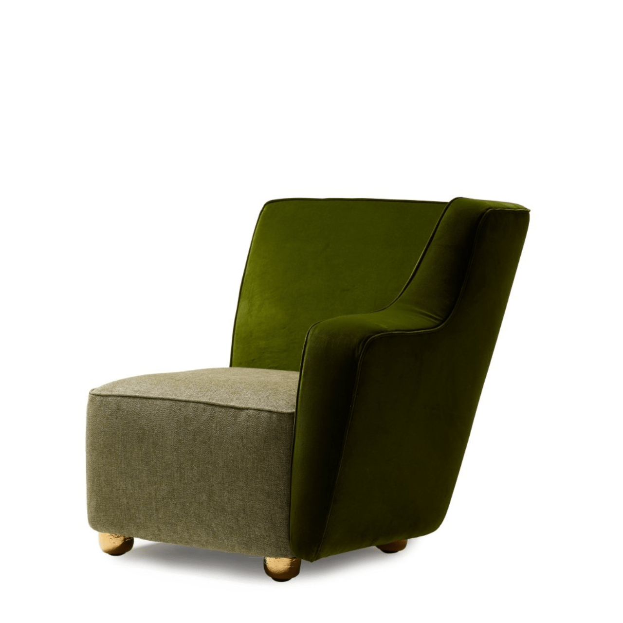 Fauteuil gauche en tissu et velours vert Baia - MARIONI - La Maison Milanaisei0312