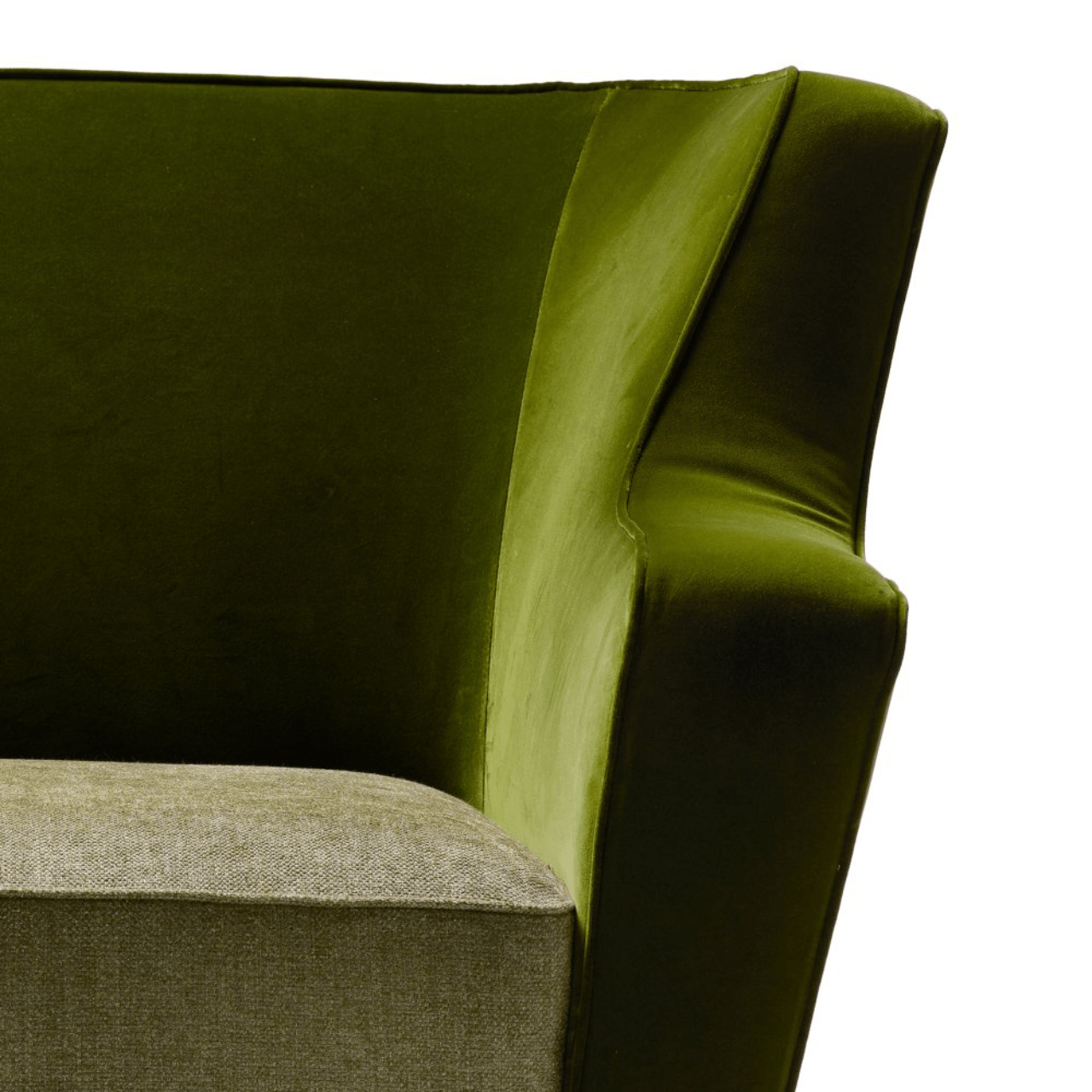 Fauteuil gauche en tissu et velours vert Baia - MARIONI - La Maison Milanaisei0312