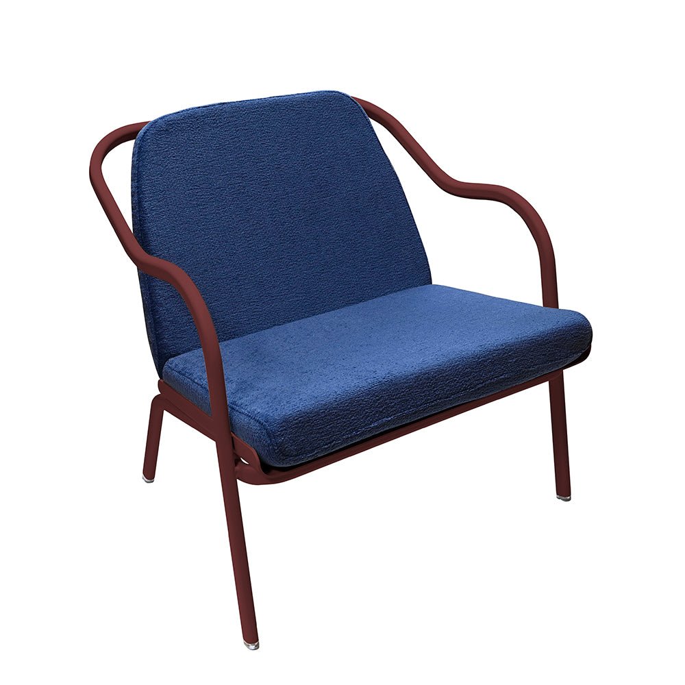 Fauteuil lounge design en aluminium et tissus bleu - ALLURE D'AZUR - La Maison Milanaise582018 - A10BordeauxDenim Chenille