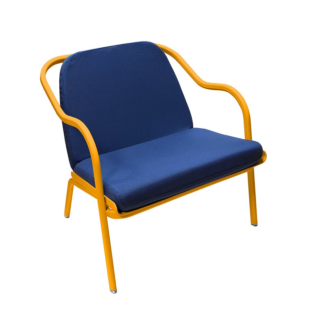 Fauteuil lounge design en aluminium et tissus bleu - ALLURE D'AZUR - La Maison Milanaise582018 - A84MimosaDenim Toile