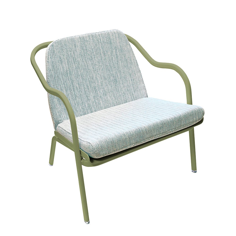 Fauteuil lounge design en aluminium et tissus bleu - ALLURE D'AZUR - La Maison Milanaise582018 - A74OlivierTurquoise