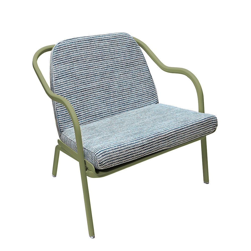 Fauteuil lounge design en aluminium et tissus bleu - ALLURE D'AZUR - La Maison Milanaise582018 - A75OlivierAzur