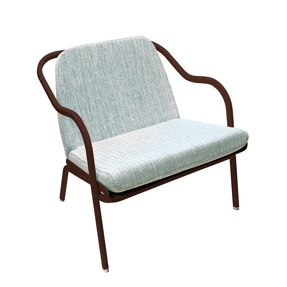 Fauteuil lounge design en aluminium et tissus bleu - ALLURE D'AZUR - La Maison Milanaise582018 - A68RouilleTurquoise
