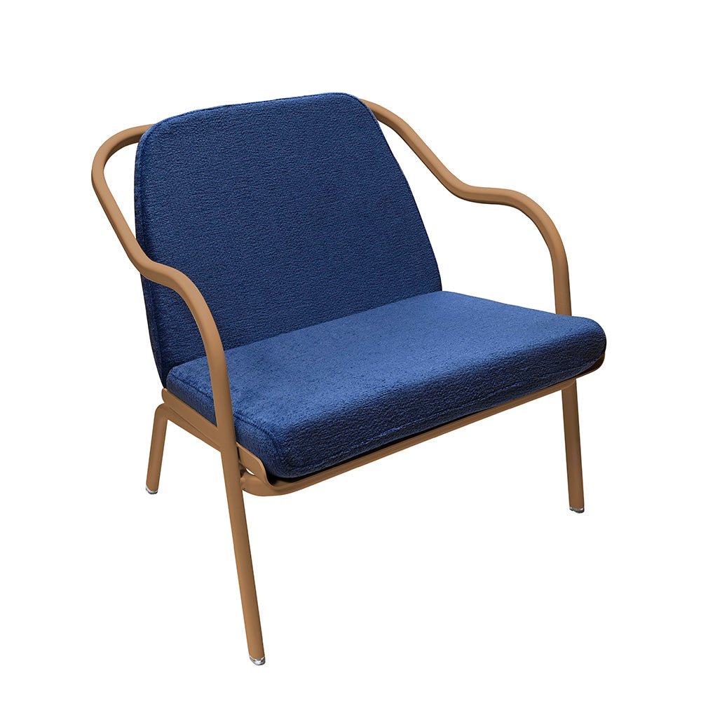 Fauteuil lounge design en aluminium et tissus bleu - ALLURE D'AZUR - La Maison Milanaise582018 - A28AmphoreDenim Chenille
