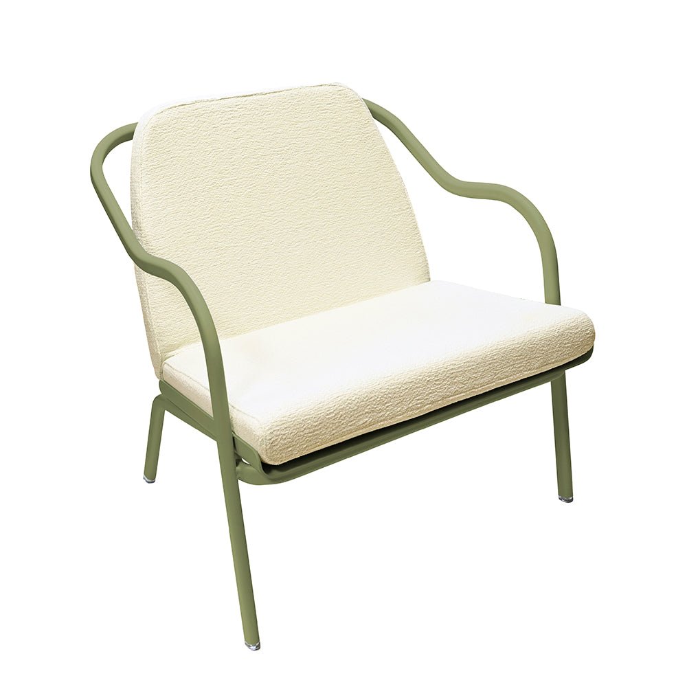 Fauteuil lounge design en aluminium et tissus écru - ALLURE D'AZUR - La Maison MilanaiseOlivierEcru Chenille