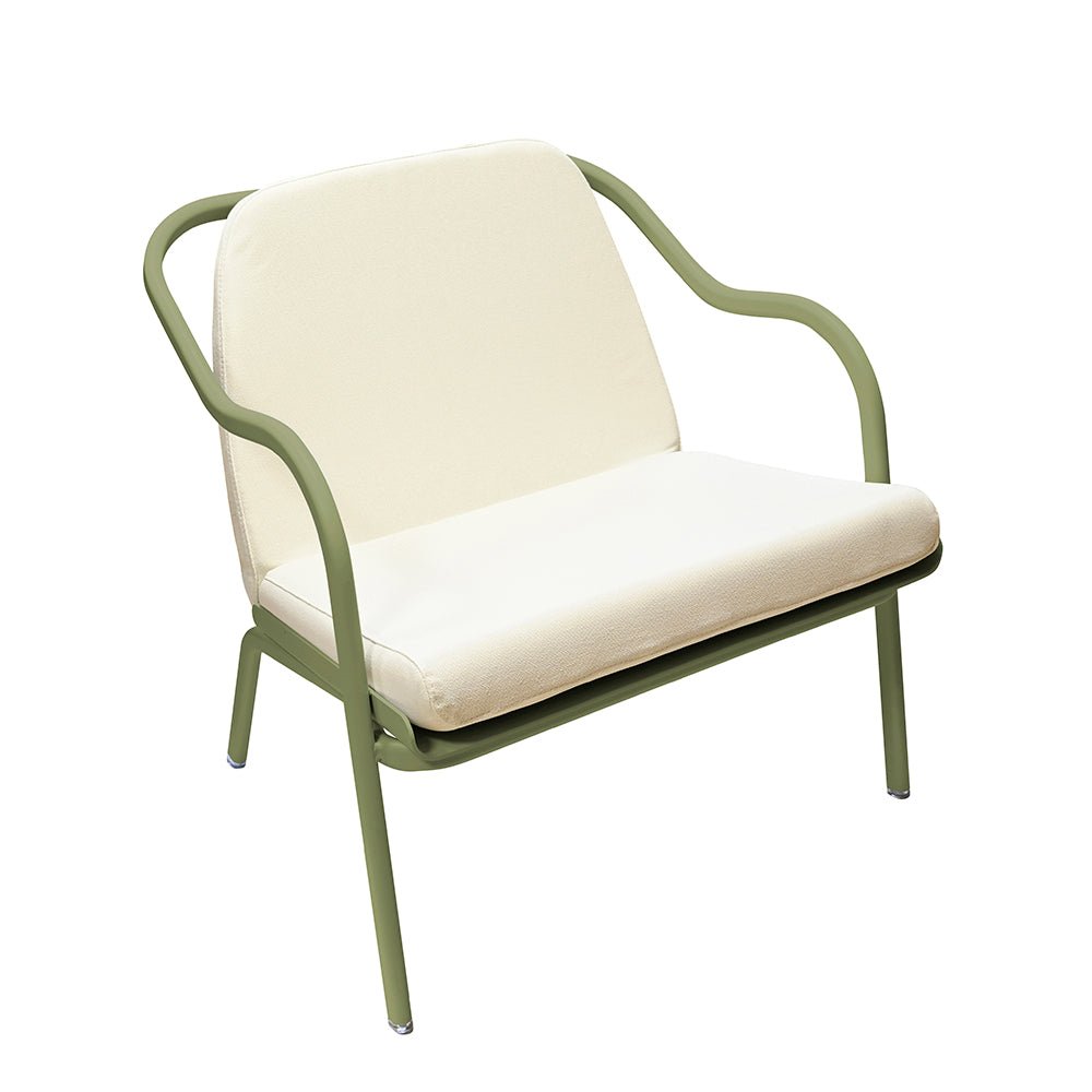 Fauteuil lounge design en aluminium et tissus écru - ALLURE D'AZUR - La Maison MilanaiseOlivierEcru Toile