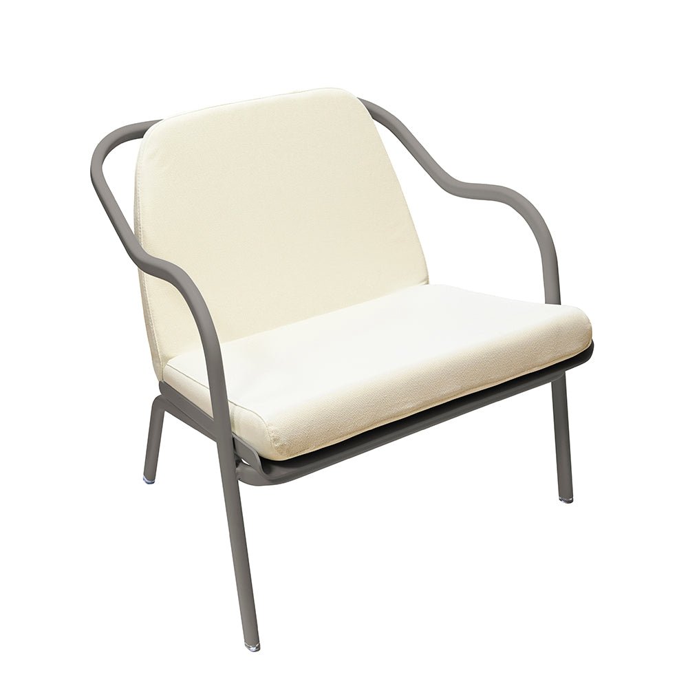 Fauteuil lounge design en aluminium et tissus écru - ALLURE D'AZUR - La Maison MilanaiseGaletEcru Toile