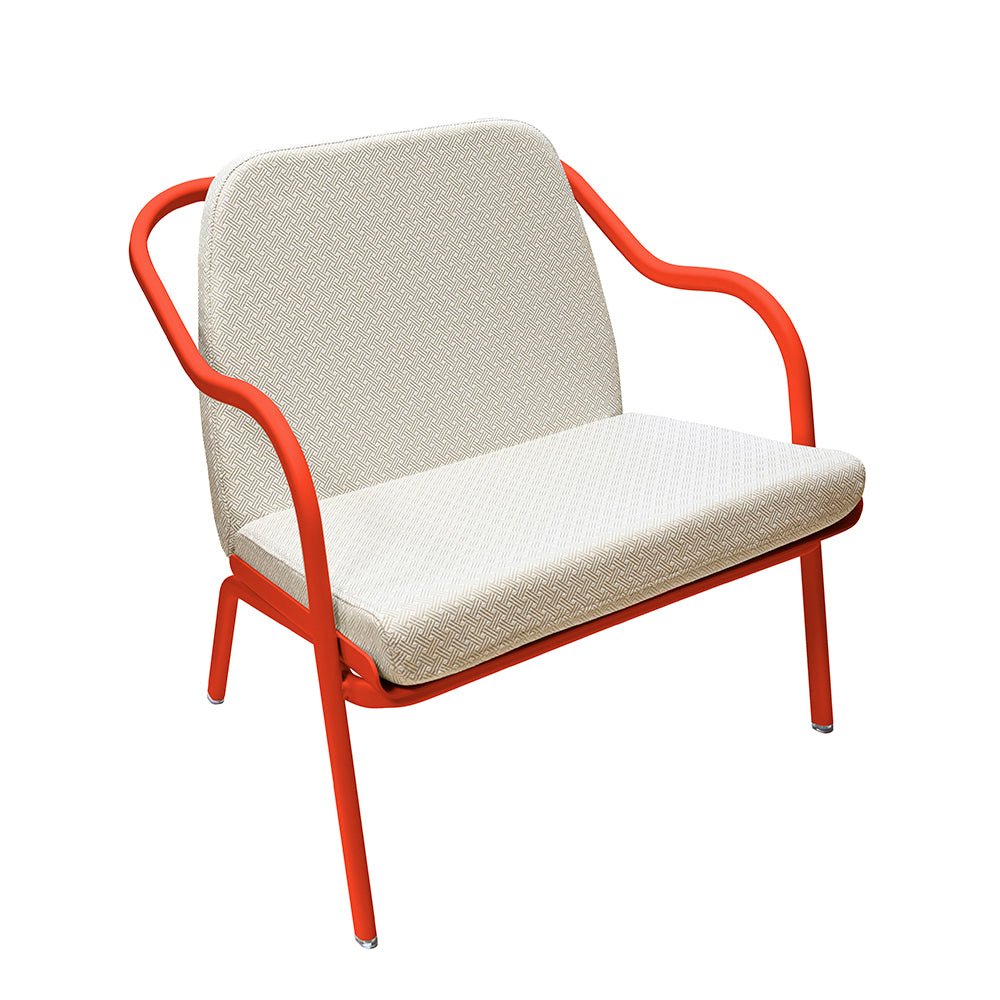 Fauteuil lounge design en aluminium et tissus écru - ALLURE D'AZUR - La Maison MilanaiseEtoile de merTaupe grainé