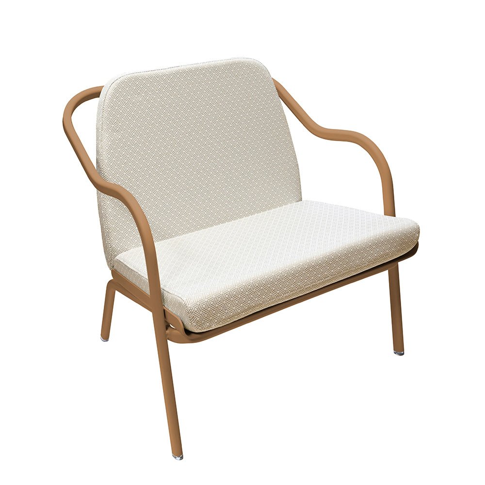 Fauteuil lounge design en aluminium et tissus écru - ALLURE D'AZUR - La Maison MilanaiseAmphoreTaupe grainé