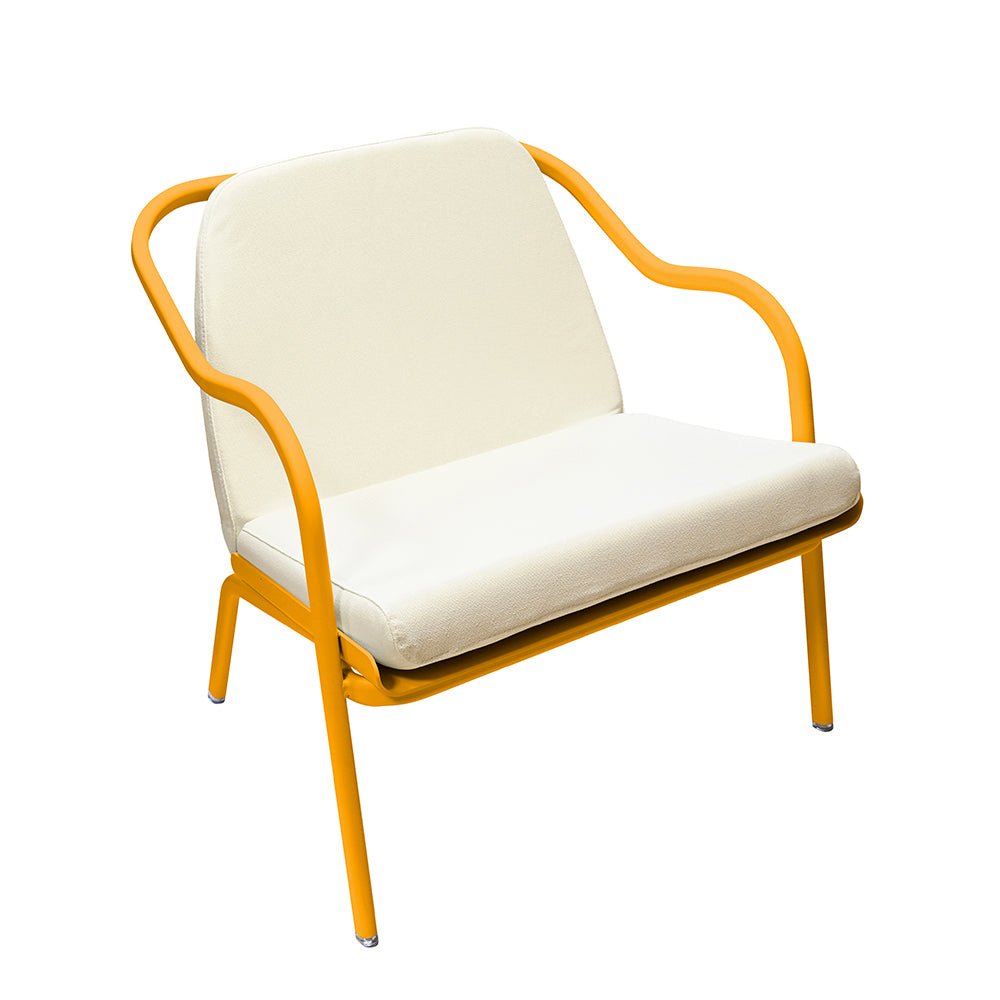 Fauteuil lounge design en aluminium et tissus écru - ALLURE D'AZUR - La Maison MilanaiseMimosaEcru Toile