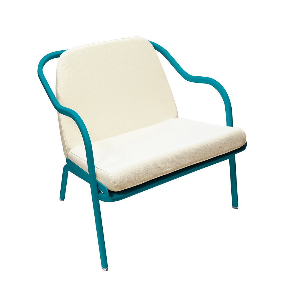 Fauteuil lounge design en aluminium et tissus écru - ALLURE D'AZUR - La Maison MilanaiseLaguneEcru Toile