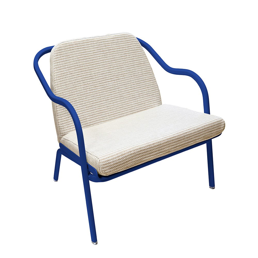 Fauteuil lounge design en aluminium et tissus écru - ALLURE D'AZUR - La Maison MilanaiseAbysseSable