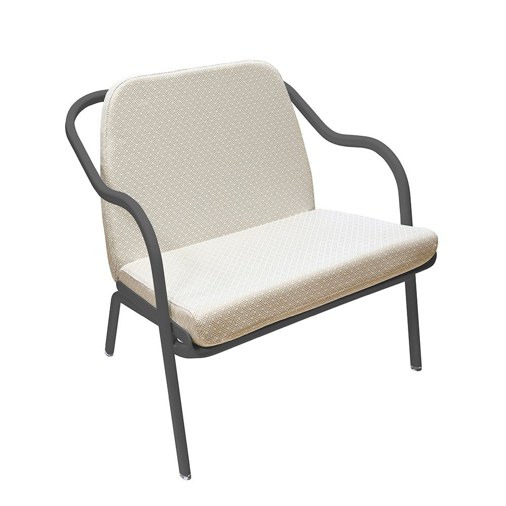 Fauteuil lounge design en aluminium et tissus écru - ALLURE D'AZUR - La Maison MilanaiseAnthraciteTaupe grainé