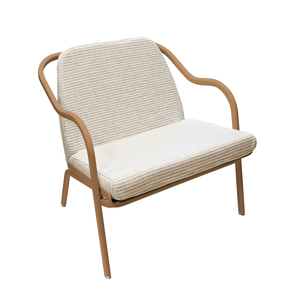 Fauteuil lounge design en aluminium et tissus écru - ALLURE D'AZUR - La Maison MilanaiseAmphoreSable