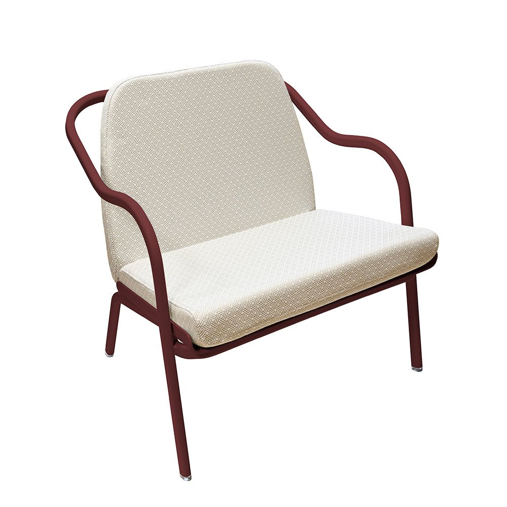 Fauteuil lounge design en aluminium et tissus écru - ALLURE D'AZUR - La Maison MilanaiseBordeauxTaupe grainé