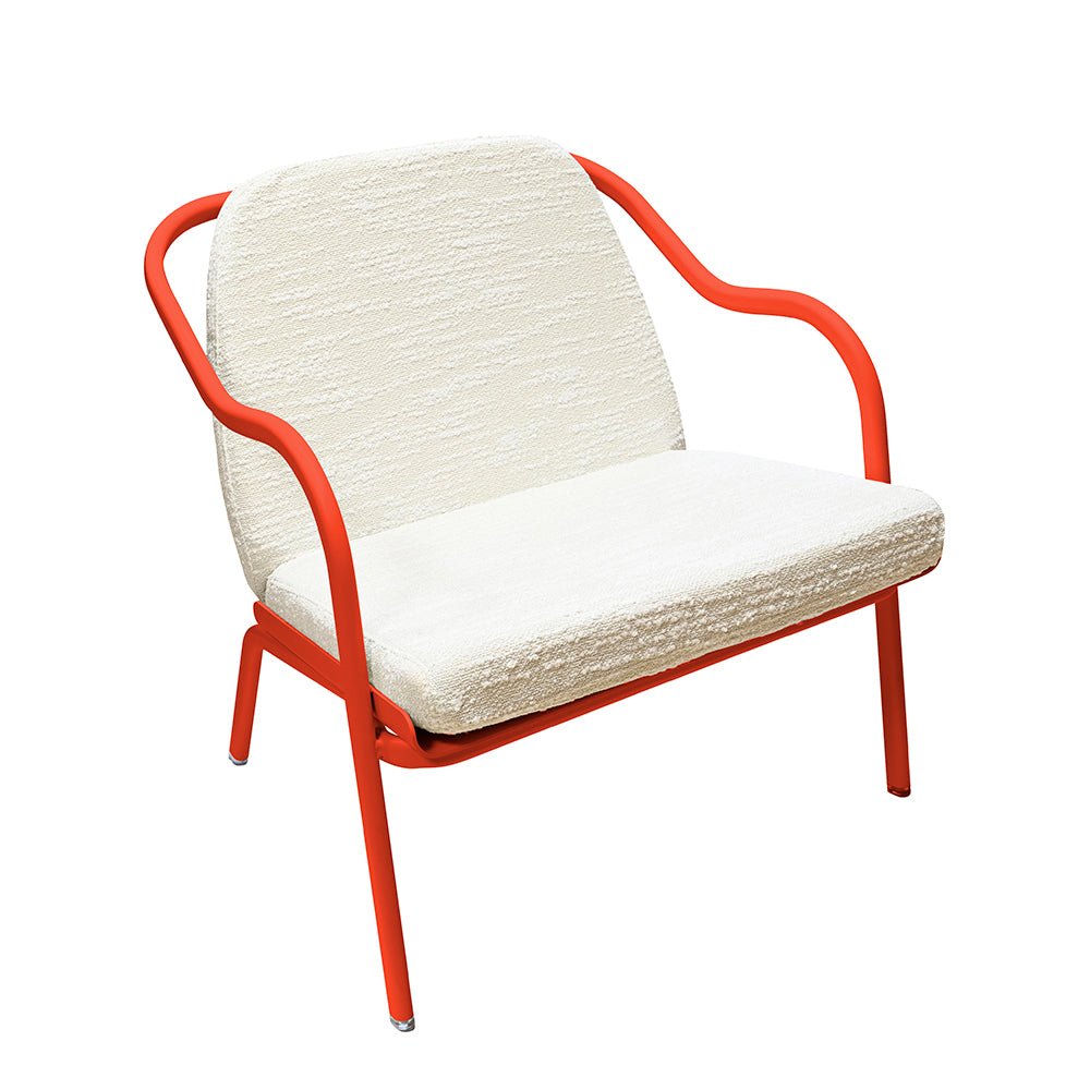 Fauteuil lounge design en aluminium et tissus écru - ALLURE D'AZUR - La Maison MilanaiseEtoile de merEcru Bouclé