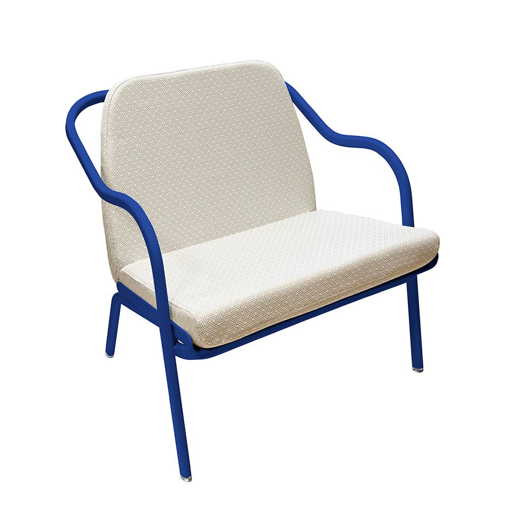 Fauteuil lounge design en aluminium et tissus écru - ALLURE D'AZUR - La Maison MilanaiseAbysseTaupe grainé