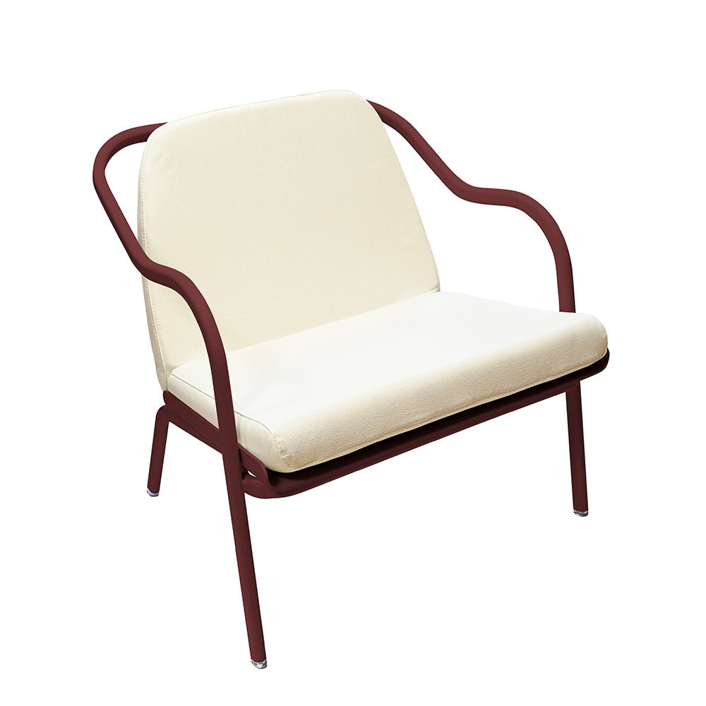 Fauteuil lounge design en aluminium et tissus écru - ALLURE D'AZUR - La Maison MilanaiseBordeauxEcru Toile