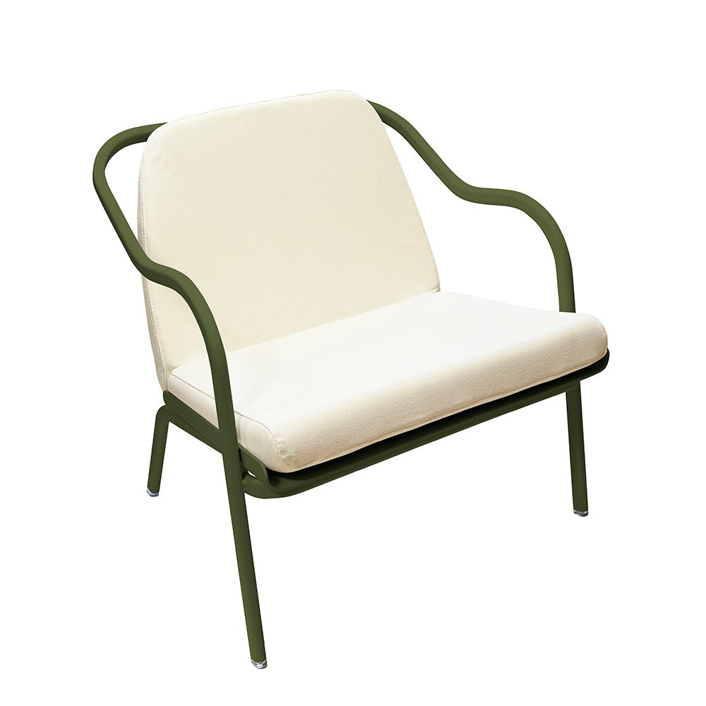 Fauteuil lounge design en aluminium et tissus écru - ALLURE D'AZUR - La Maison MilanaiseKakiEcru Toile