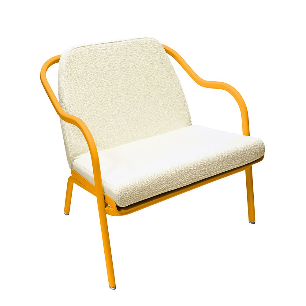 Fauteuil lounge design en aluminium et tissus écru - ALLURE D'AZUR - La Maison MilanaiseMimosaEcru Chenille