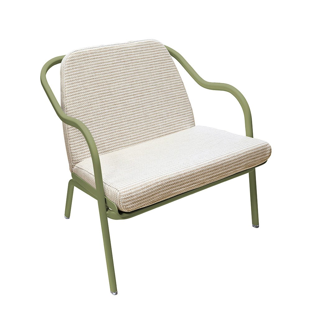 Fauteuil lounge design en aluminium et tissus écru - ALLURE D'AZUR - La Maison MilanaiseOlivierSable