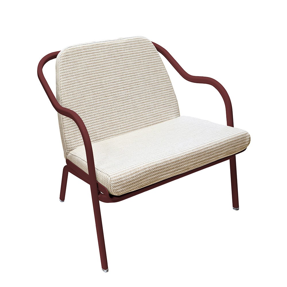 Fauteuil lounge design en aluminium et tissus écru - ALLURE D'AZUR - La Maison MilanaiseBordeauxSable