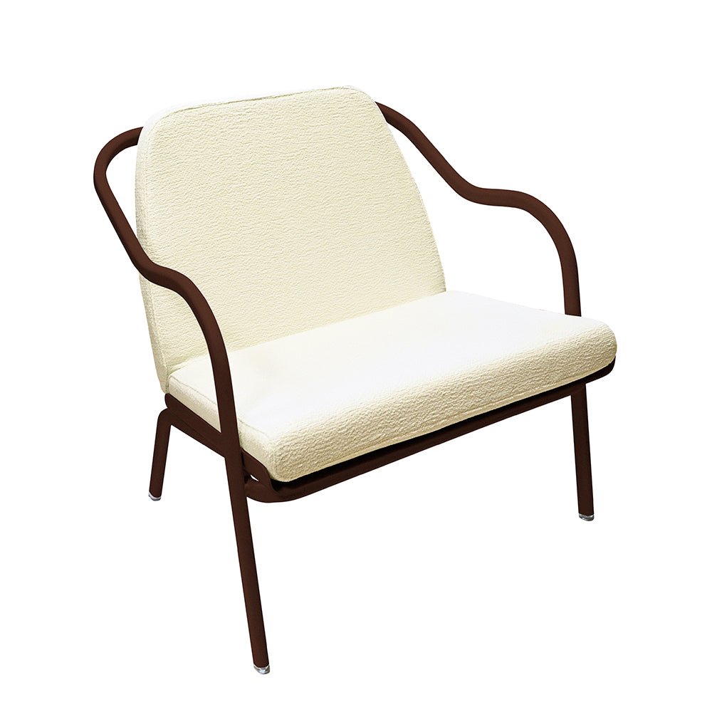 Fauteuil lounge design en aluminium et tissus écru - ALLURE D'AZUR - La Maison MilanaiseRouilleEcru Chenille