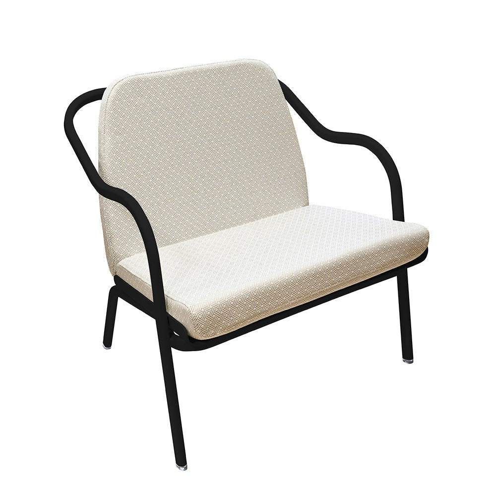 Fauteuil lounge design en aluminium et tissus écru - ALLURE D'AZUR - La Maison MilanaiseCharbonTaupe grainé