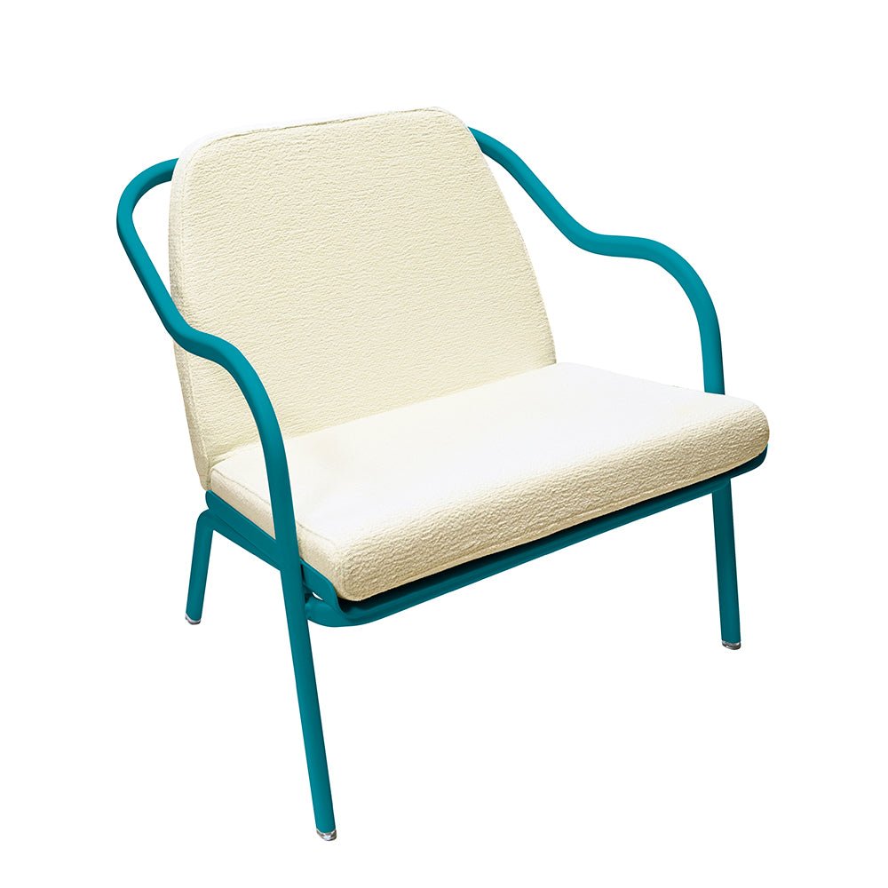 Fauteuil lounge design en aluminium et tissus écru - ALLURE D'AZUR - La Maison MilanaiseLaguneEcru Chenille