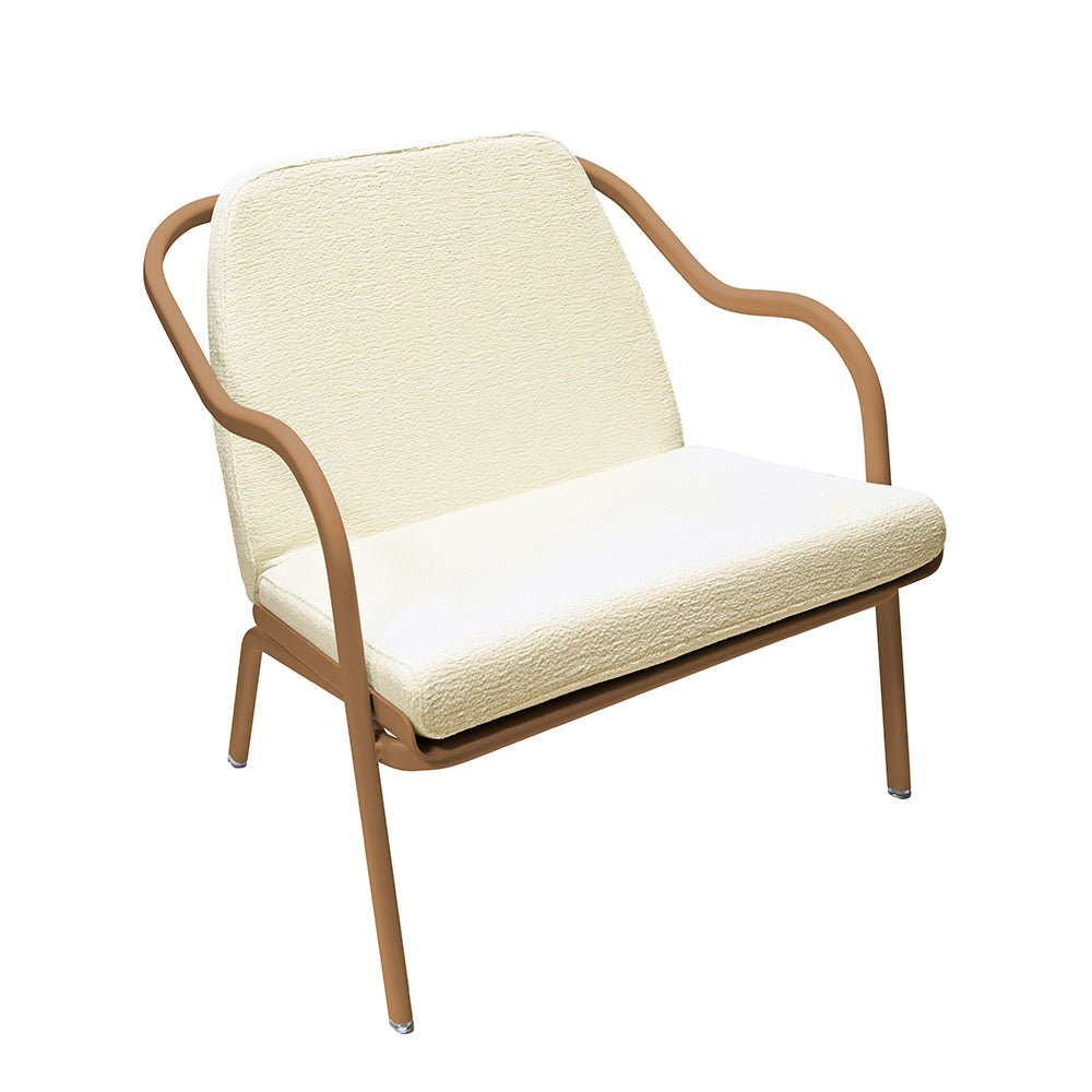 Fauteuil lounge design en aluminium et tissus écru - ALLURE D'AZUR - La Maison MilanaiseAmphoreEcru Chenille