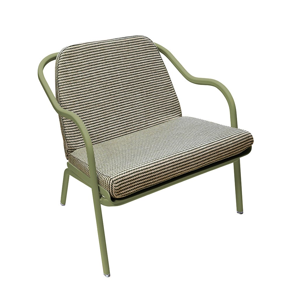 Fauteuil lounge design en aluminium et tissus vert - ALLURE D'AZUR - La Maison MilanaiseOlivierVeronese