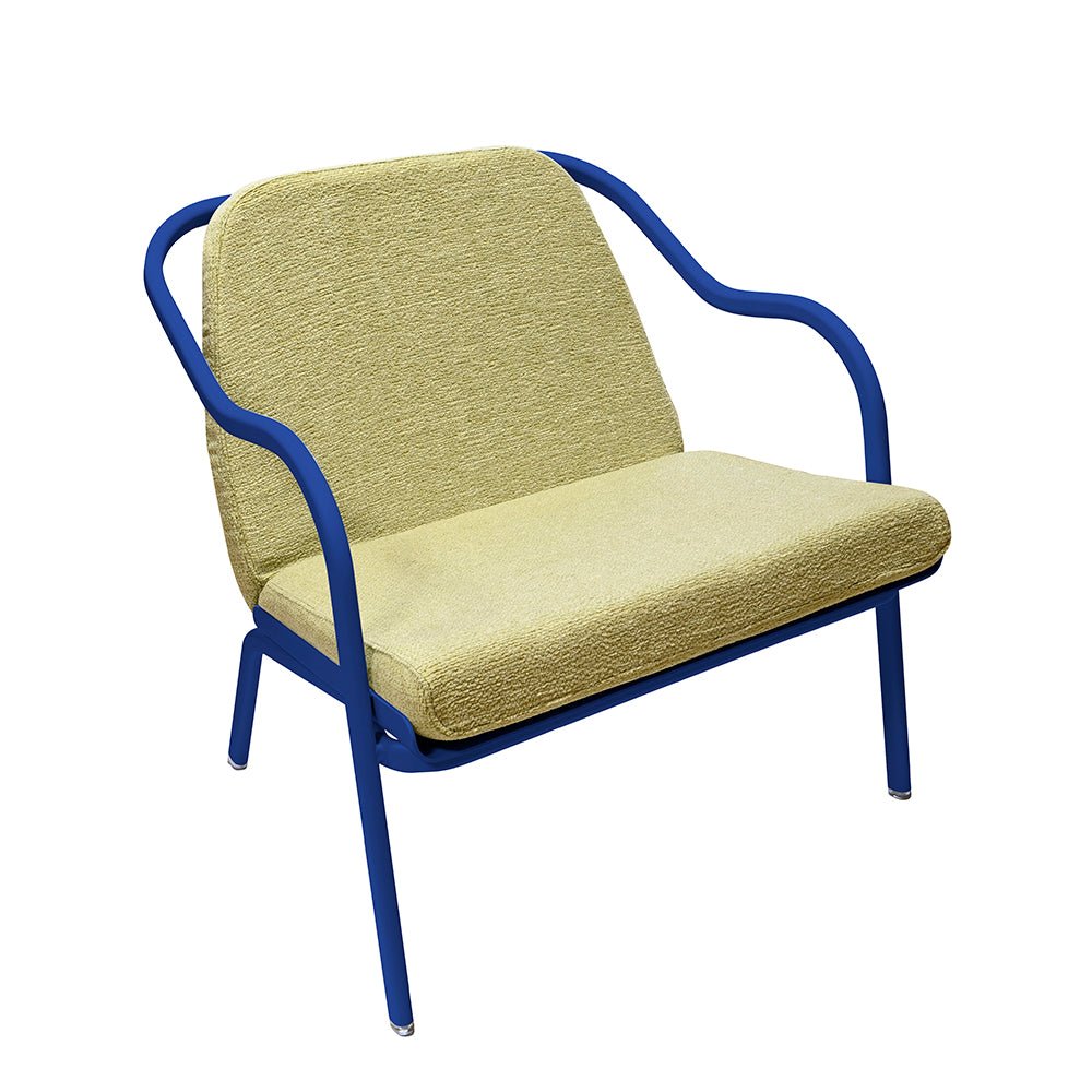 Fauteuil lounge design en aluminium et tissus vert - ALLURE D'AZUR - La Maison MilanaiseAbysseTilleul Chenille