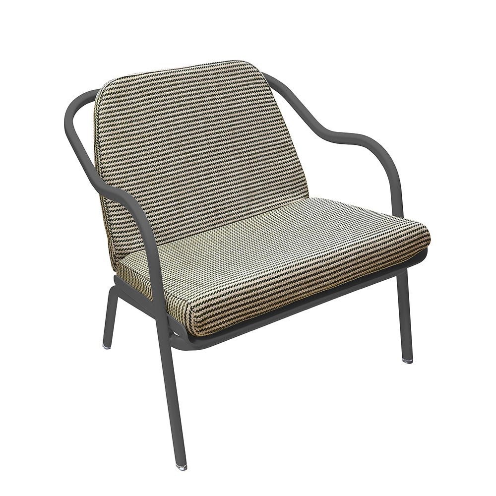 Fauteuil lounge design en aluminium et tissus vert - ALLURE D'AZUR - La Maison MilanaiseAnthraciteVeronese