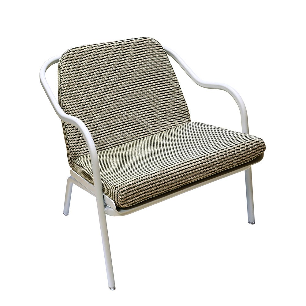 Fauteuil lounge design en aluminium et tissus vert - ALLURE D'AZUR - La Maison MilanaiseEcumeVeronese